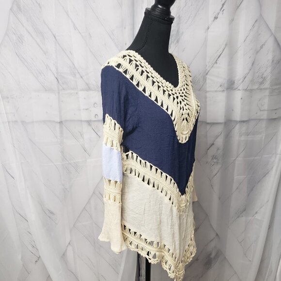 Unbranded Crochet Bohemian Macrame Tunic Blouse Size M - Picture 4 of 9